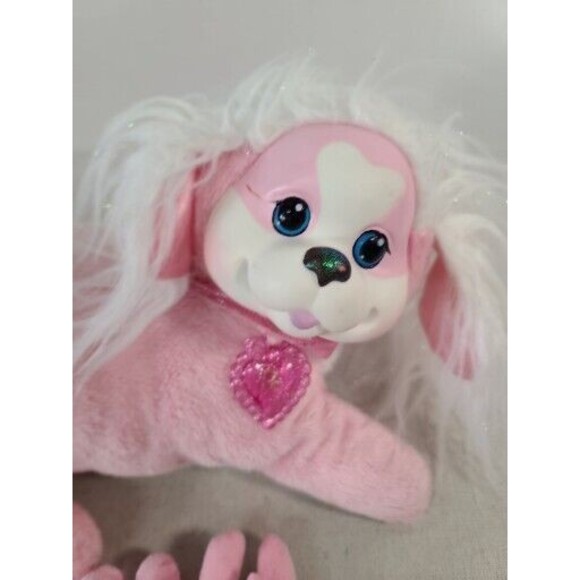 Puppy Surprise Pink and White Mom and Two Puppies Pups Stuffed Animal Plush Toy - Picture 2 of 8